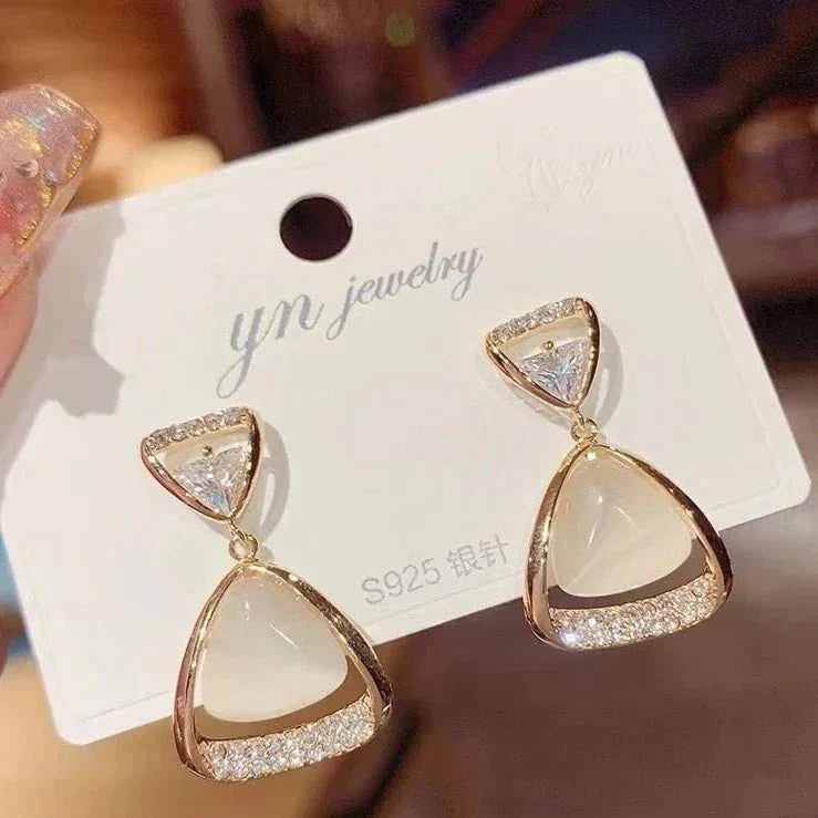 Curved Triangle Earrings