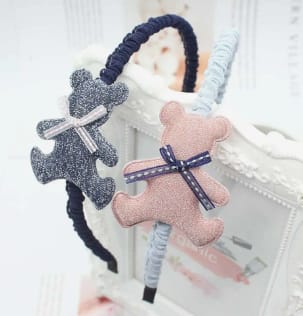 Cute Bow and bear Hairbands - Pack of 2